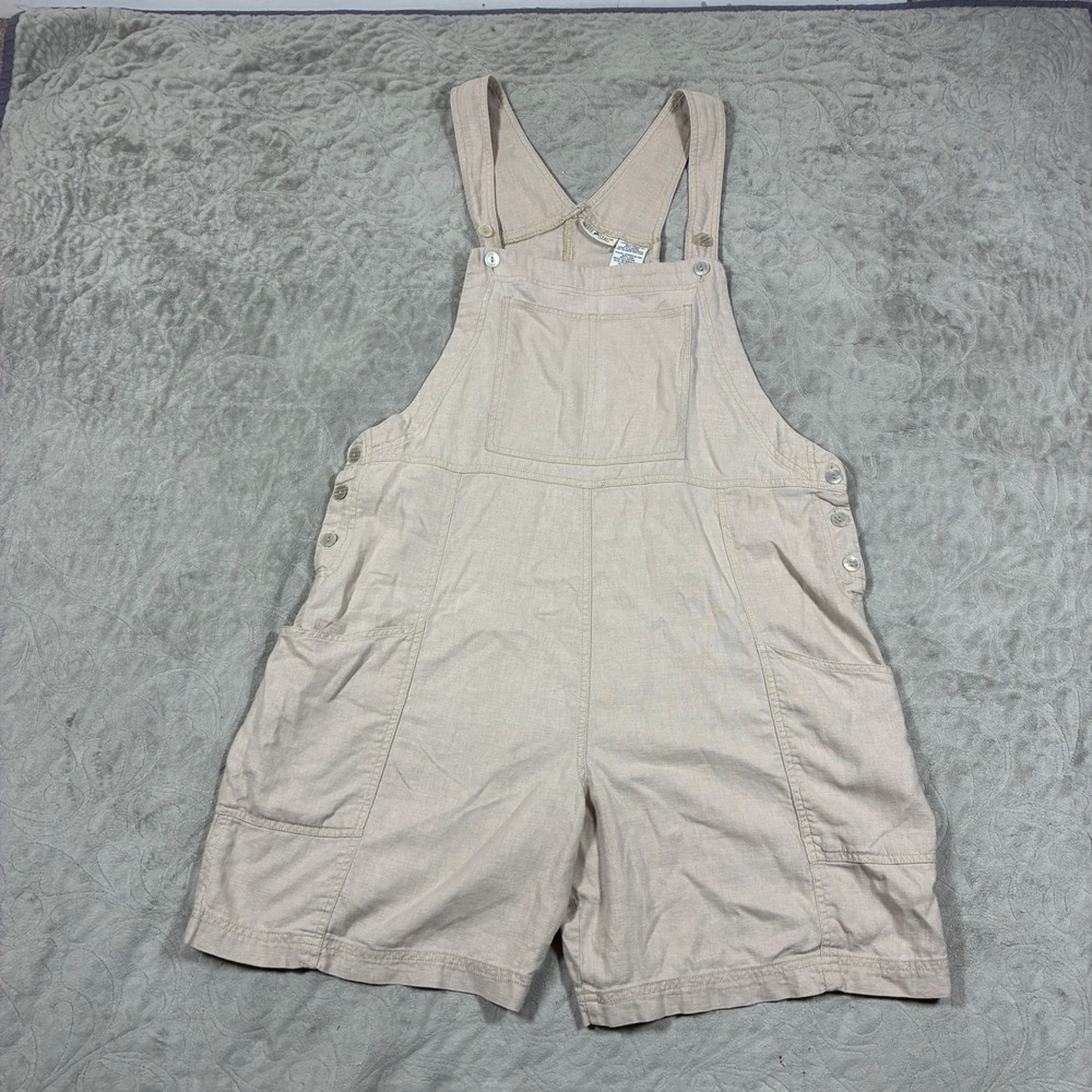 Vintage Country 90s Shortalls Size L Linen Garden Outdoors Western Coastal